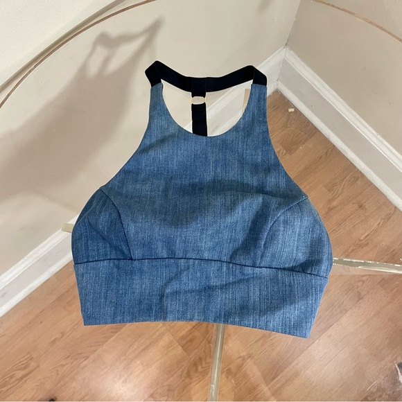 Noe Garments James T-back Denim Halter Bra top undergarments bralette blue Jean - Picture 6 of 13